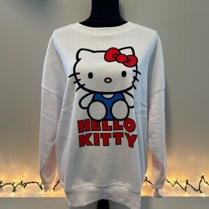 Sanrio Hello Kitty White sweatshirt with Red and Blue Accents, nwt